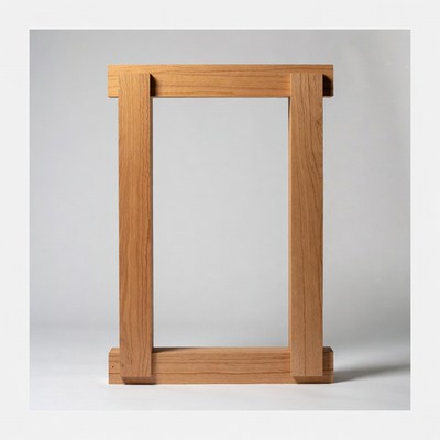 Wooden frame on a plain background