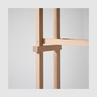 Wooden structure assembly in progress