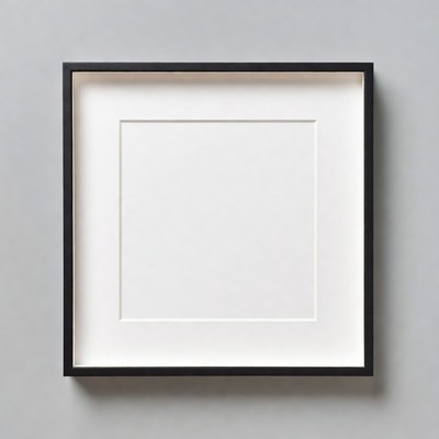 Empty frame on gray wall