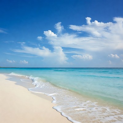 Soft waves on a sandy beach