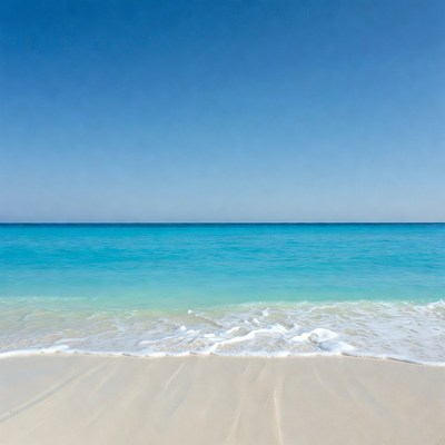 Clear water meets sandy beach