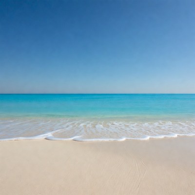 Clear water meets sandy beach