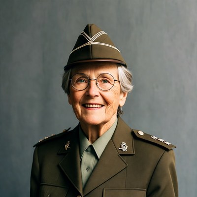 Veteran in military uniform smiling