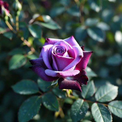 Purple rose in a garden