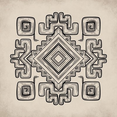 Abstract geometric pattern with lines and shapes