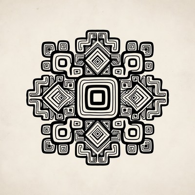 Geometric black and white design pattern