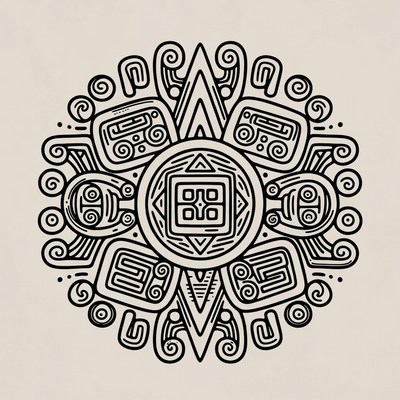 Intricate circular design with patterns