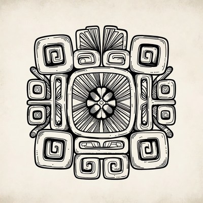 Ancient design with spiral patterns