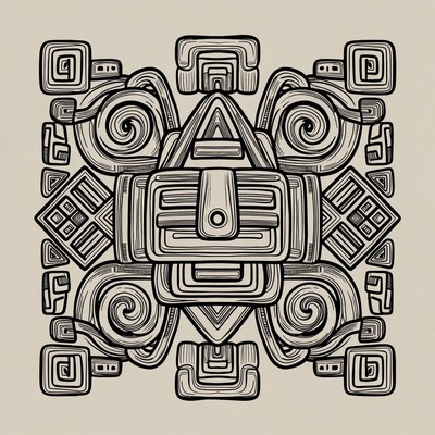 Art of ancient culture with geometric designs