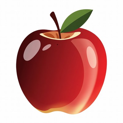 Fresh red apple on plain background