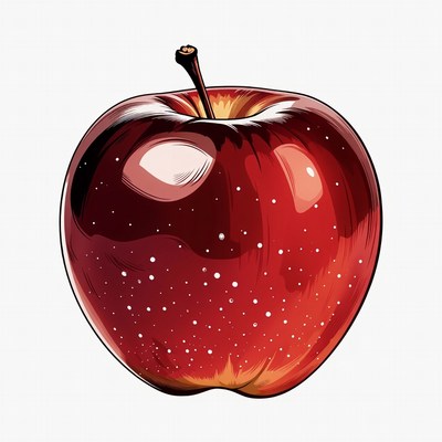 Red apple on white background