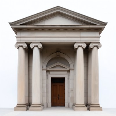 Building with large columns and door