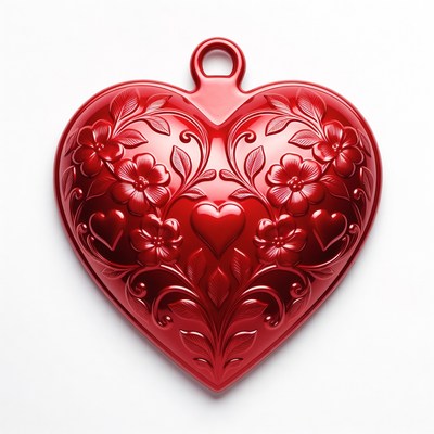 Red heart-shaped baking mold