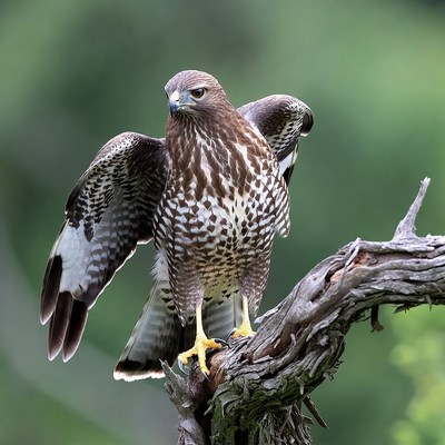 Hawk perched on a branch in the wild