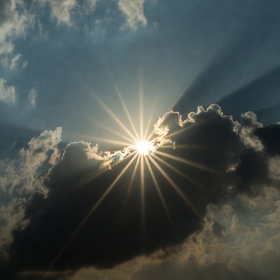 Sunlight breaking through clouds