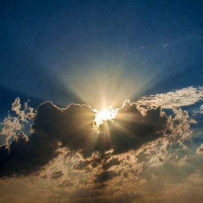 Sunlight breaking through clouds