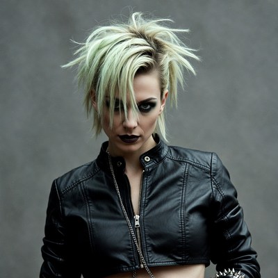 Modern hairstyle with bold style choices