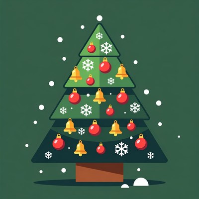 Decorative christmas tree with ornaments