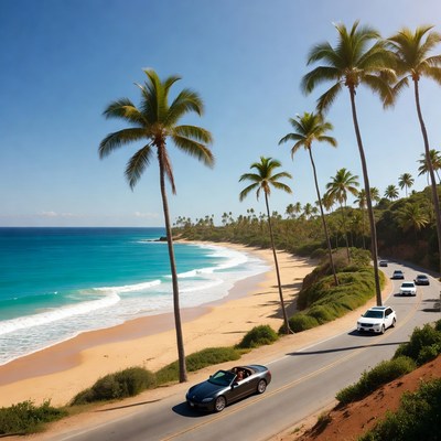 Driving along the ocean road