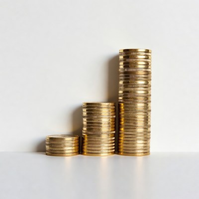 Stacked coins showing growth in savings
