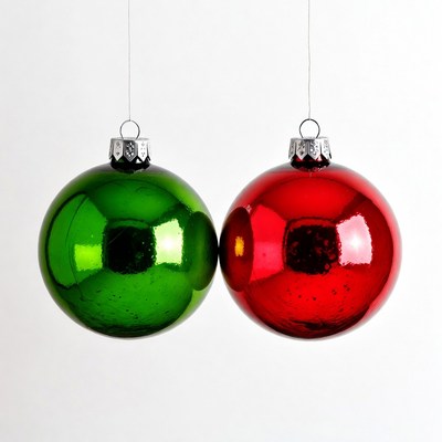 Holiday ornaments hanging together