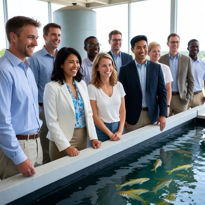 Team building at aquarium facility