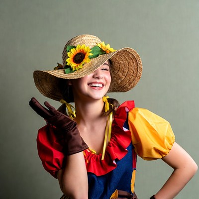 Child dressed in colorful costume for celebration