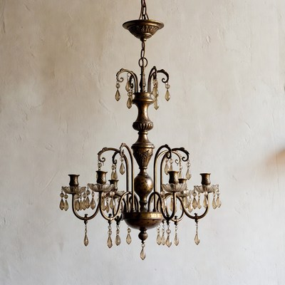 Vintage chandelier hanging from ceiling