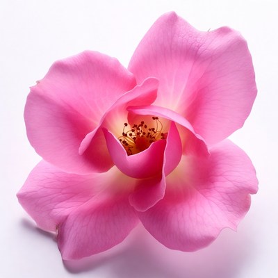 Pink rose on white background