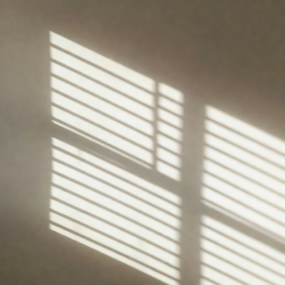 Shadows from window blinds on wall