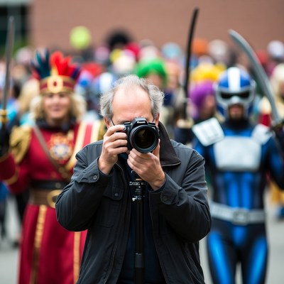 People in costumes at an outdoor event
