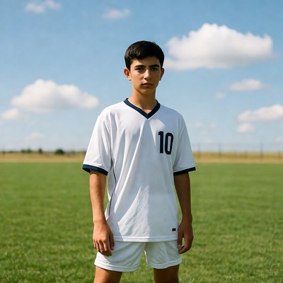 Youth soccer player on field