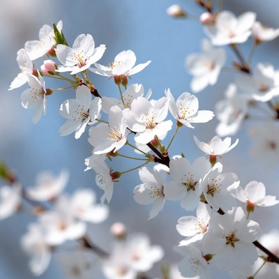 Cherry blossoms bloom in springtime