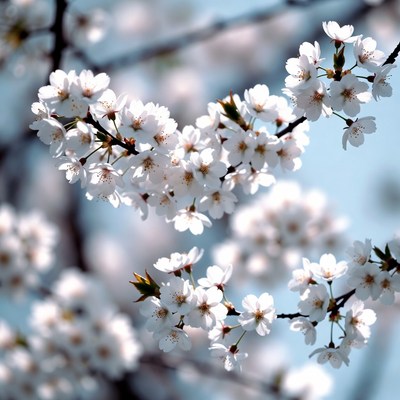 Cherry blossoms bloom in springtime