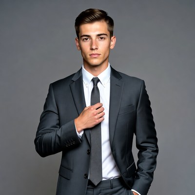 Professional man in a suit poses