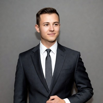 Man in suit with a neutral background