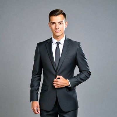 Young man in formal attire