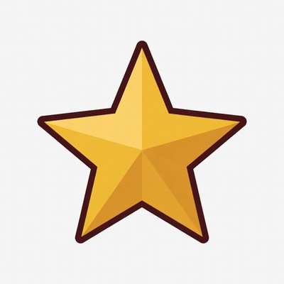 Bright yellow star shape on white background