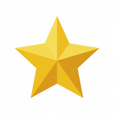 Gold star icon on white background