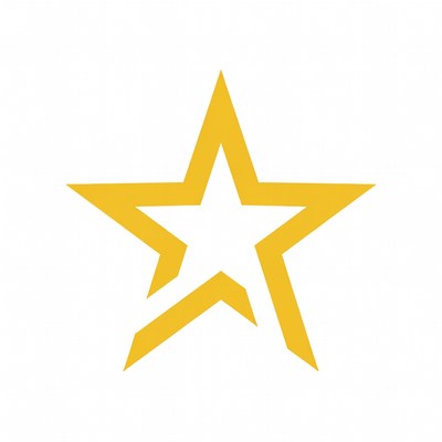 Yellow star symbol on white background