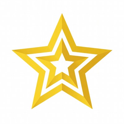 Bright yellow star with layered design