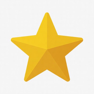 Yellow star on white background