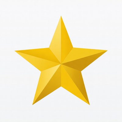 Yellow star design with sharp edges