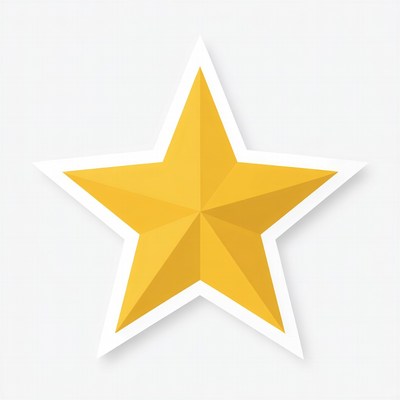 Bright yellow star with a sharp design