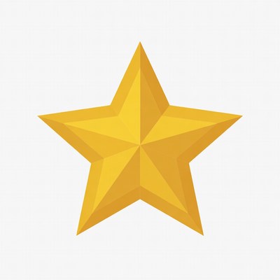 Yellow star shape on plain background