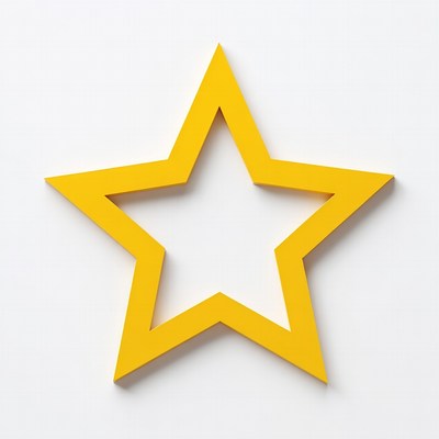 Yellow star shape on white background