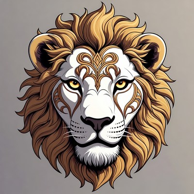 Lion head with unique design details