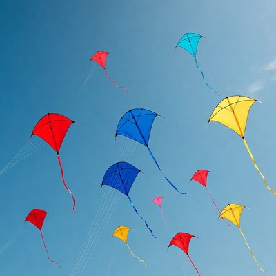 Colorful kites flying in the sky