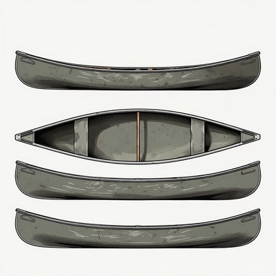 Detailed view of a canoe design