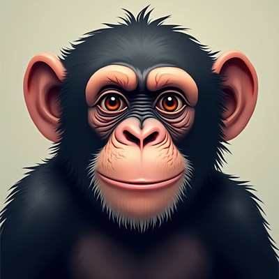 Charming monkey looking at viewer